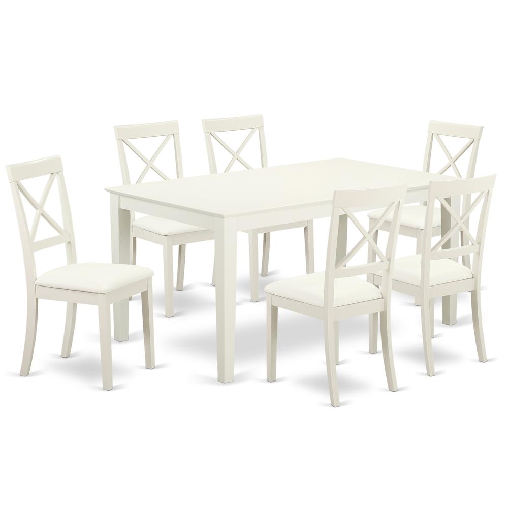 Dining Room Set Linen White, CABO7-LWH-LC. Picture 1