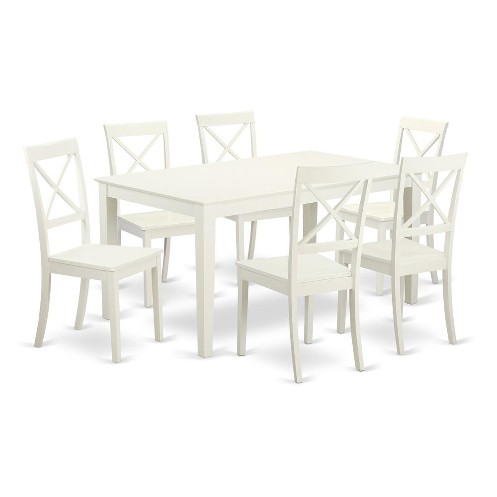 Dining Room Set Linen White, CABO7-LWH-W. Picture 1