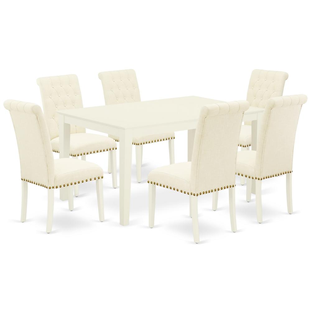 Dining Room Set Linen White, CABR7-LWH-02. Picture 1