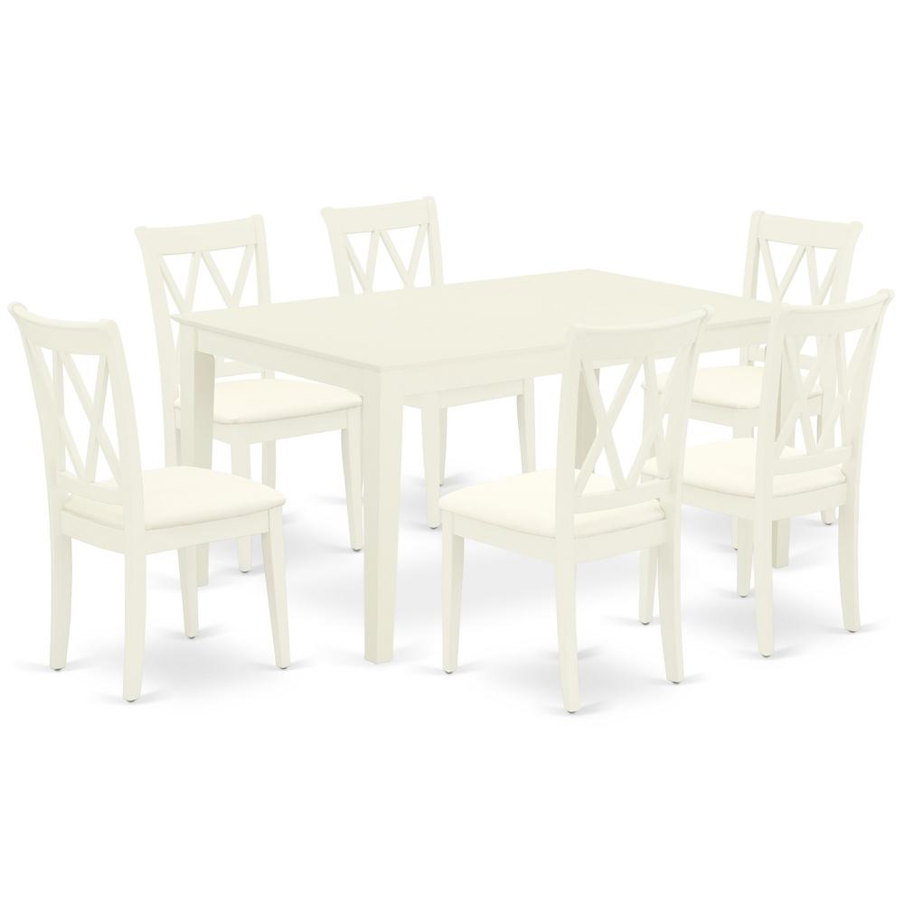 Dining Room Set Linen White, CACL7-LWH-C. Picture 1