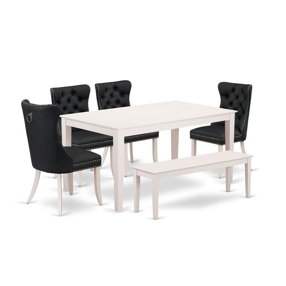 6 Piece Dining Room Set Contains a Rectangle Modern Dining Table. Picture 6