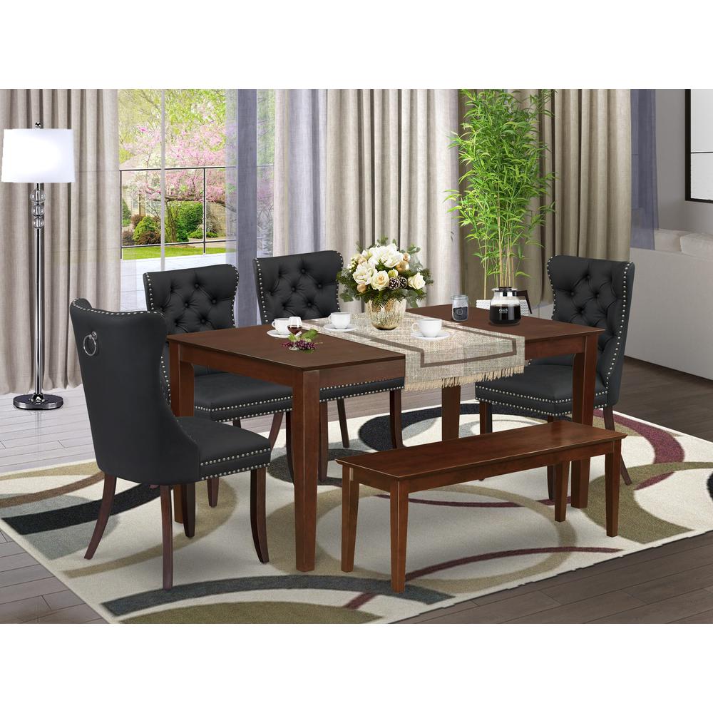 6 Piece Dinette Set Consists of a Rectangle Dining Room Table. Picture 1