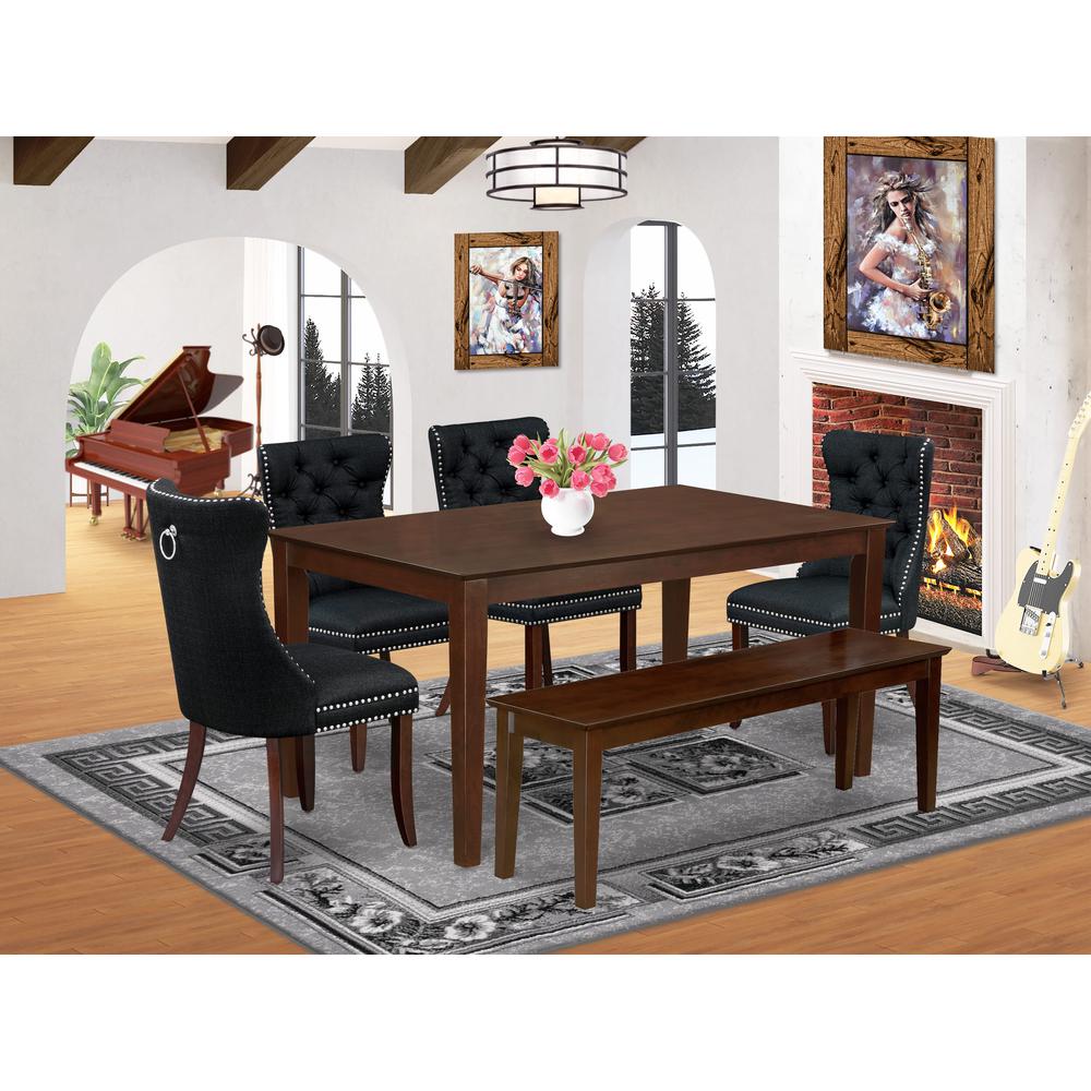 6 Piece Dining Table Set Consists of a Rectangle Kitchen Table. Picture 1