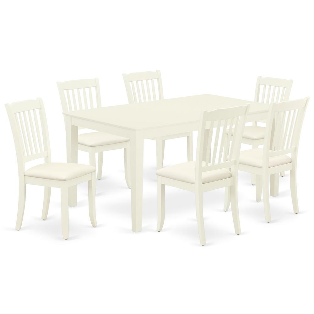 Dining Room Set Linen White, CADA7-LWH-C. Picture 1
