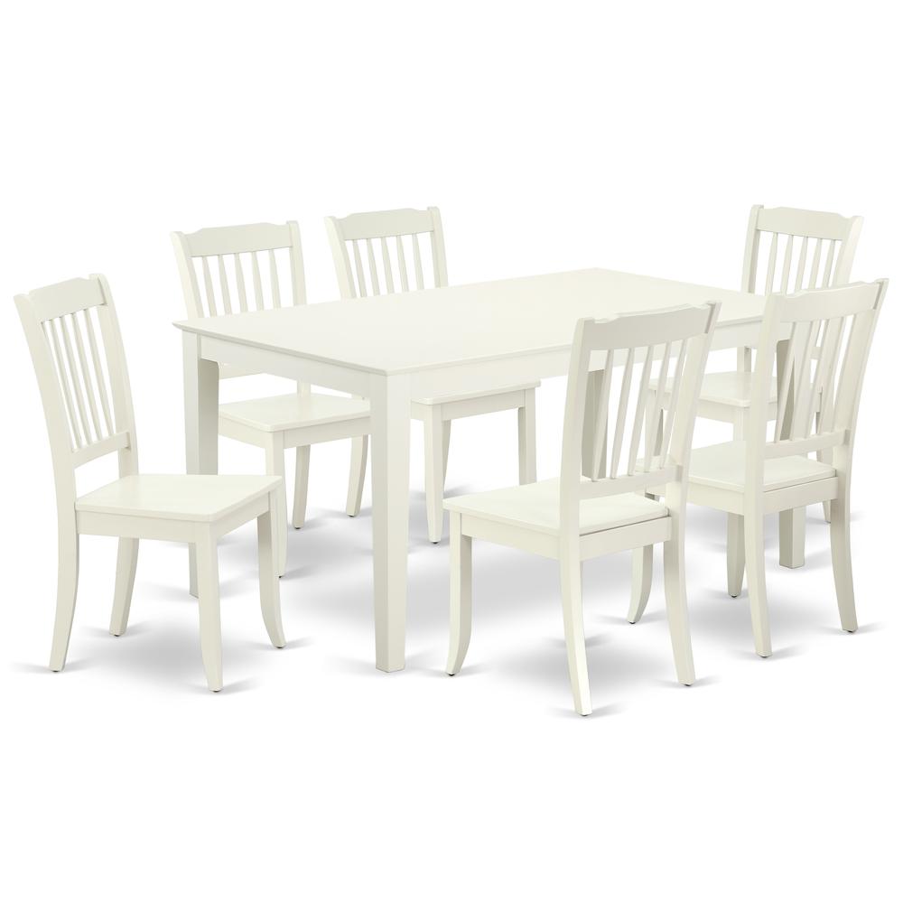 Dining Room Set Linen White, CADA7-LWH-W. Picture 1