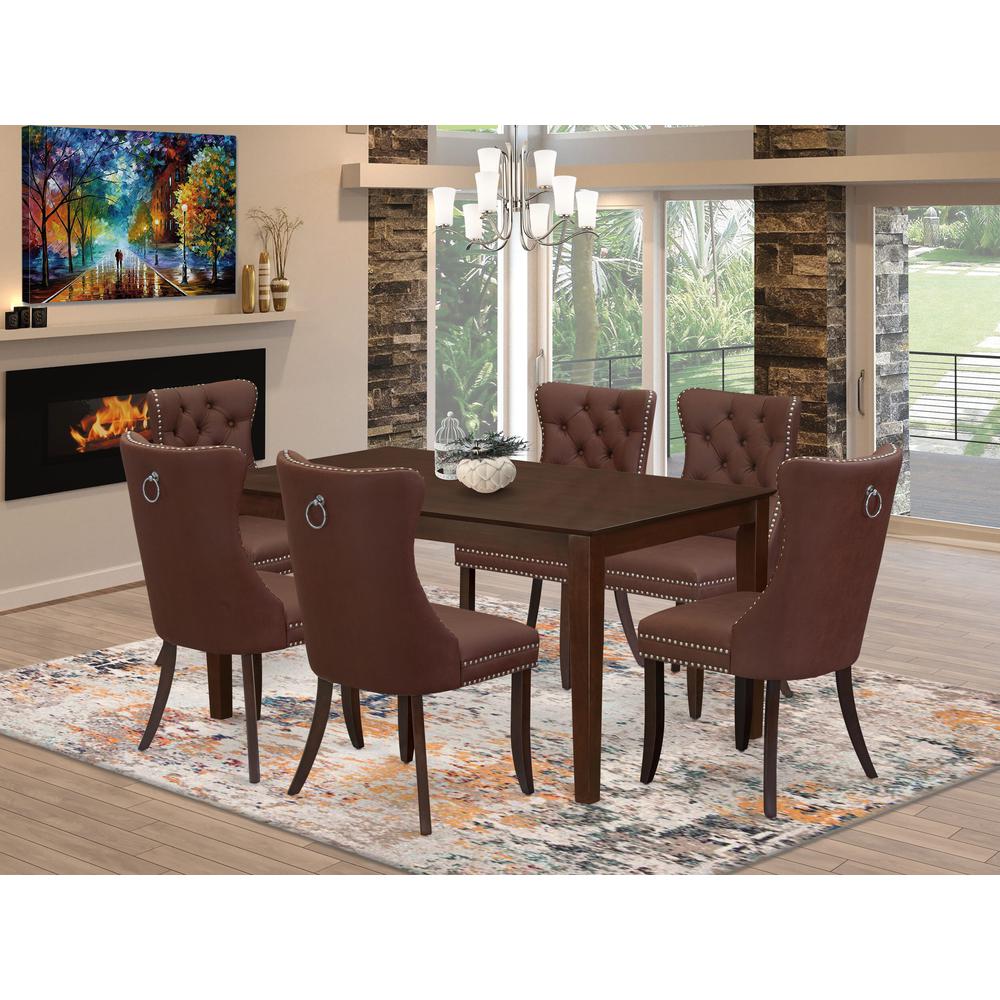7 Piece Kitchen Table & Chairs Set Consists of a Rectangle Dining Table. Picture 1