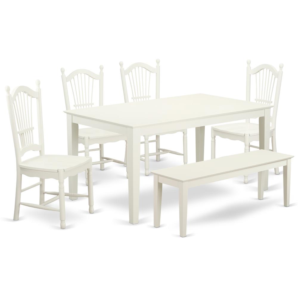 Dining Room Set Linen White, CADO6-LWH-W. Picture 1