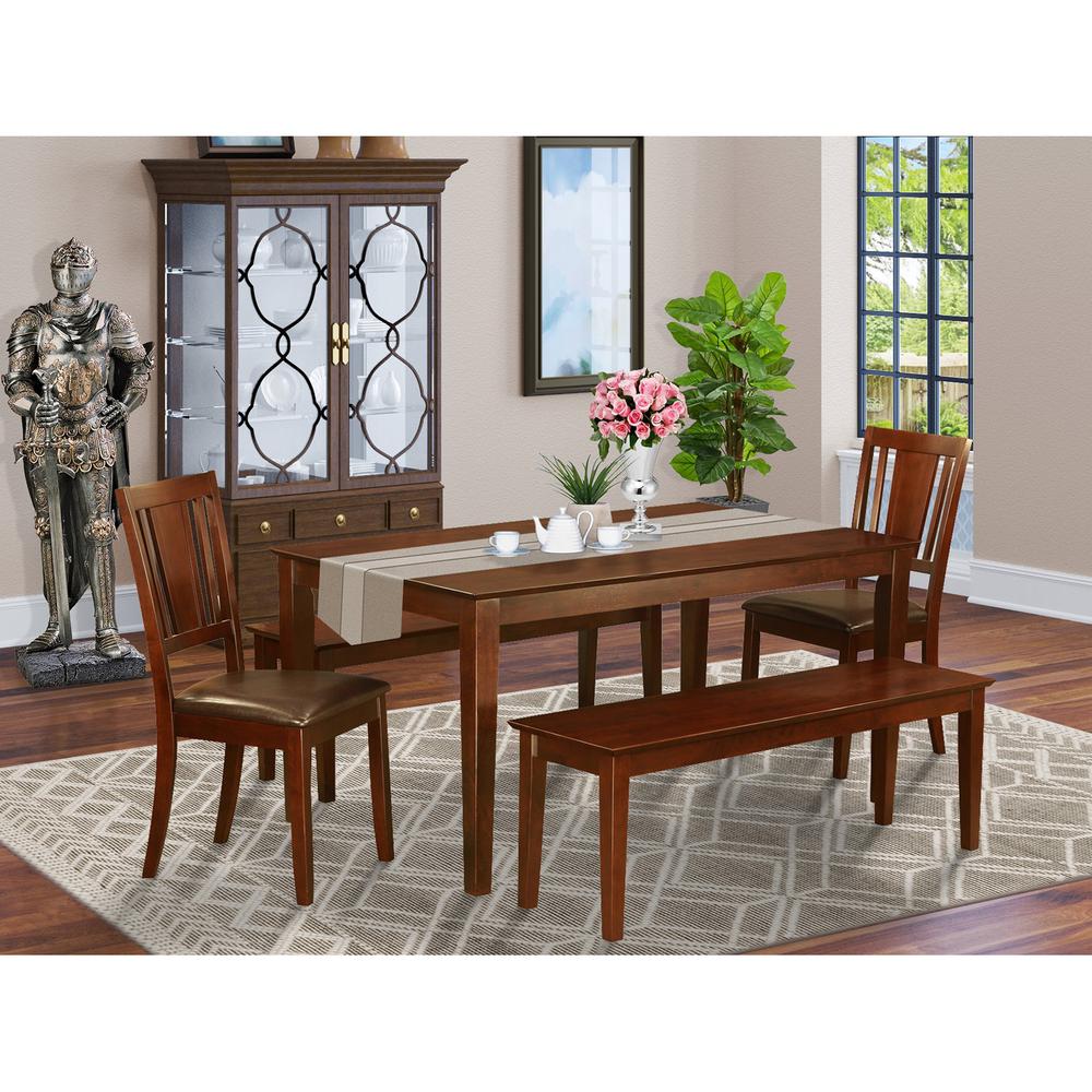 5  Pc  Dining  room  set-Table  and  2  Dining  Chairs  and  2  Benches. Picture 1