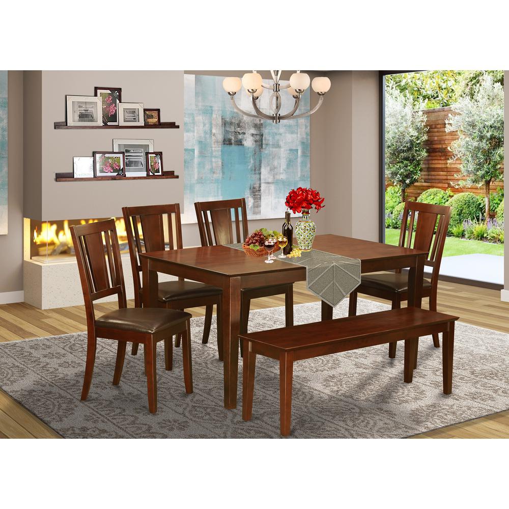 6  Pc  Kitchen  Table  with  bench-Kitchen  Table  and  4  Chairs  and  Bench. Picture 1