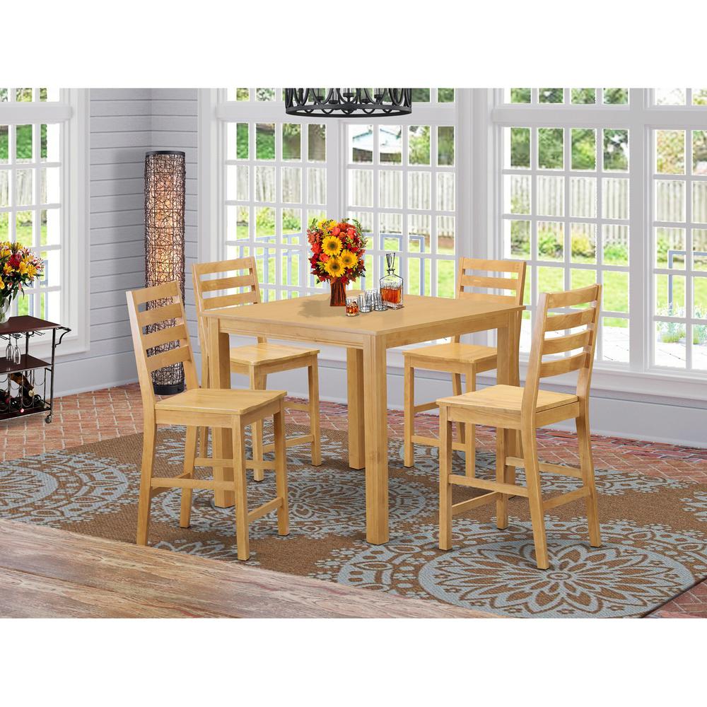 5  Pc  Counter  height  Table  set-Counter  height  Square  Table  and  4  Stools. Picture 1