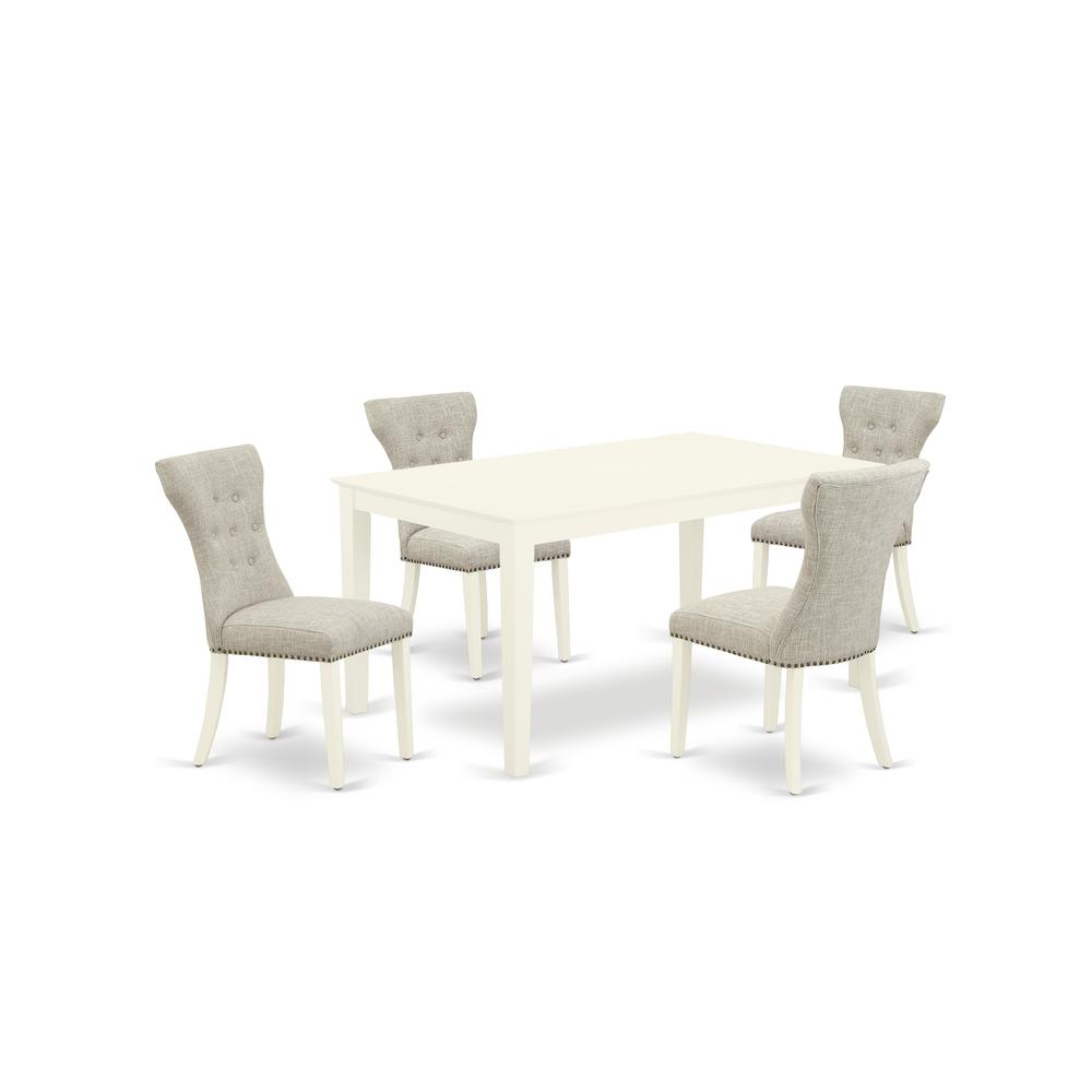 Dining Room Set Linen White, CAGA5-LWH-35. Picture 1