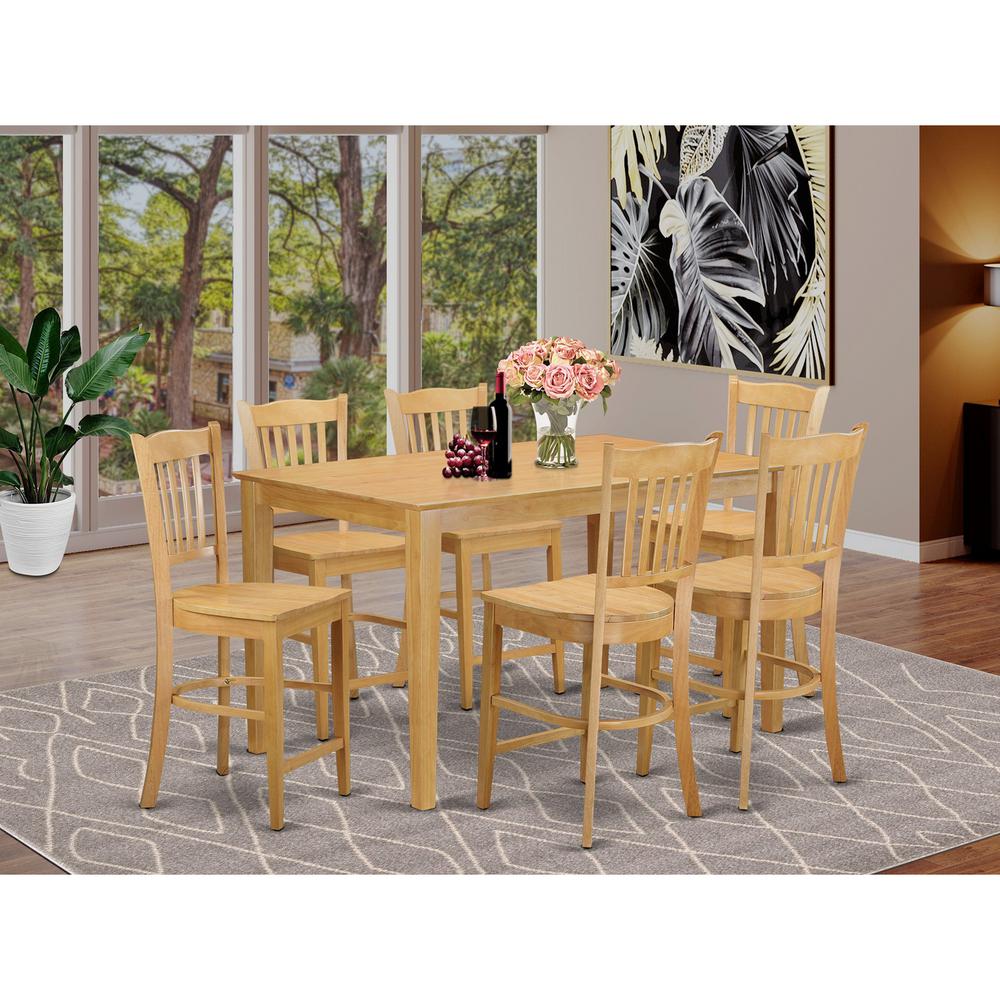 7  Pc  counter  height  pub  set  -  high  top  Table  and  6  counter  height  Dining  chair.. Picture 4