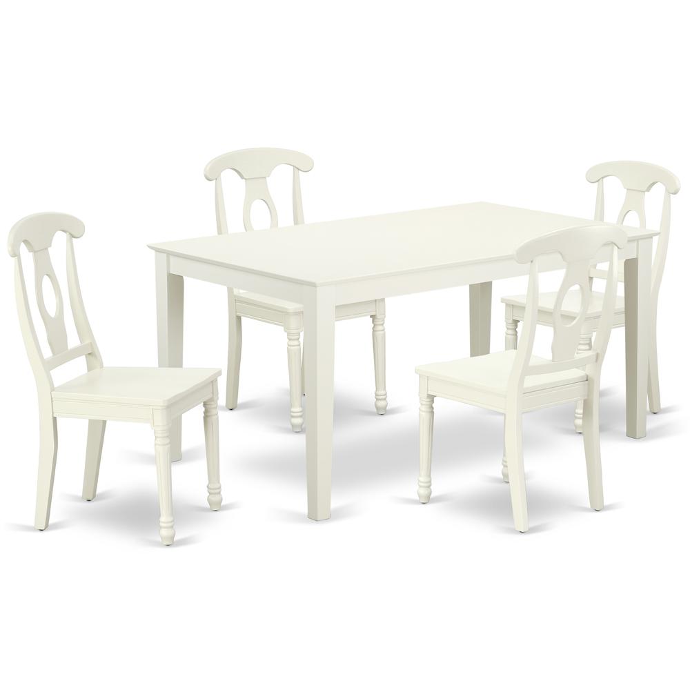 Dining Room Set Linen White, CAKE5-LWH-W. Picture 1