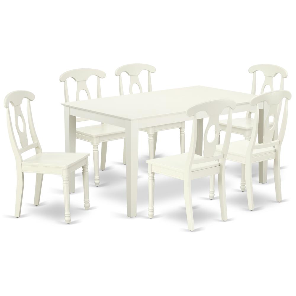 Dining Room Set Linen White, CAKE7-LWH-W. Picture 1