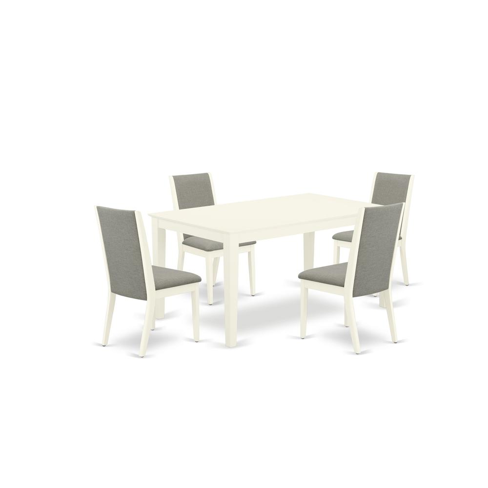 Dining Room Set Linen White, CALA5-LWH-06. Picture 1