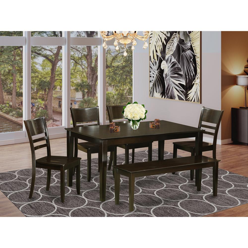 6-Pc  Dining  room  set  with  bench  -  Dining  Table  and  4  ding  room  Chairs  and  Bench. Picture 1