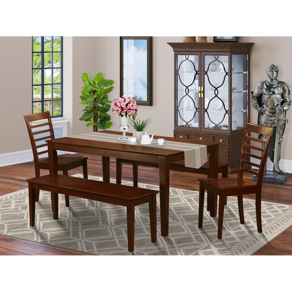 5  PC  Dining  room  set-Kitchen  Table  and  2  Chairs  and  2  Benches. Picture 1
