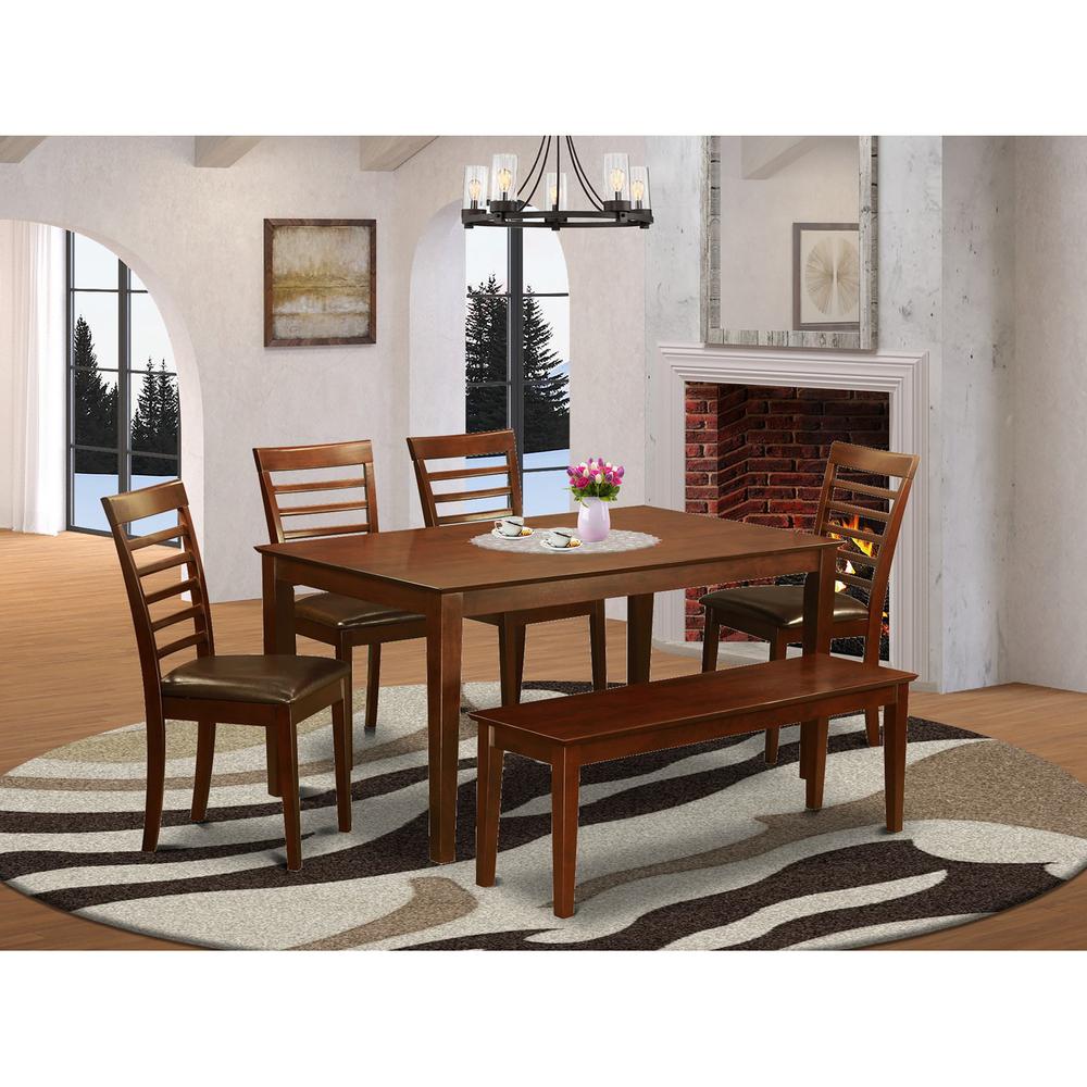 6  PC  Dining  Table  with  bench  set-Table  and  4  Dining  Chairs  and  Bench. Picture 1