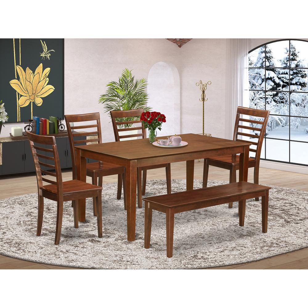 6  Pc  Dining  Table  with  bench-Kitchen  Table  and  4  Chairs  for  Dining  room  and  the  Bench. Picture 1