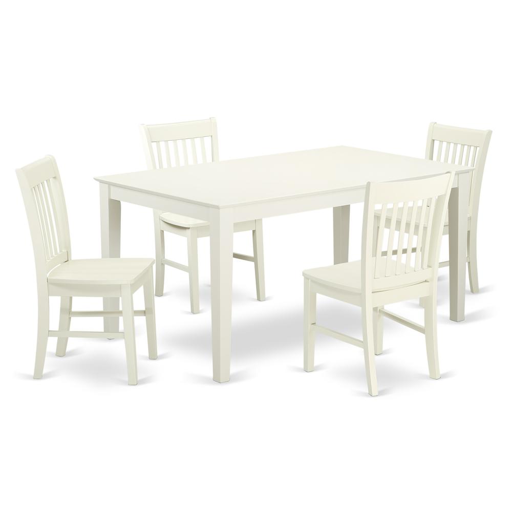 Dining Room Set Linen White, CANO5-LWH-W. Picture 1