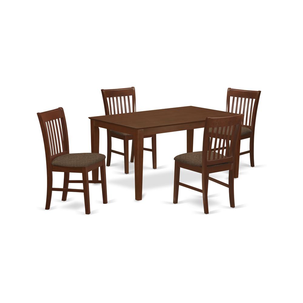CANO5-MAH-C 5 PC Dining room set-Dining Table and 4 Dining Chairs. Picture 1