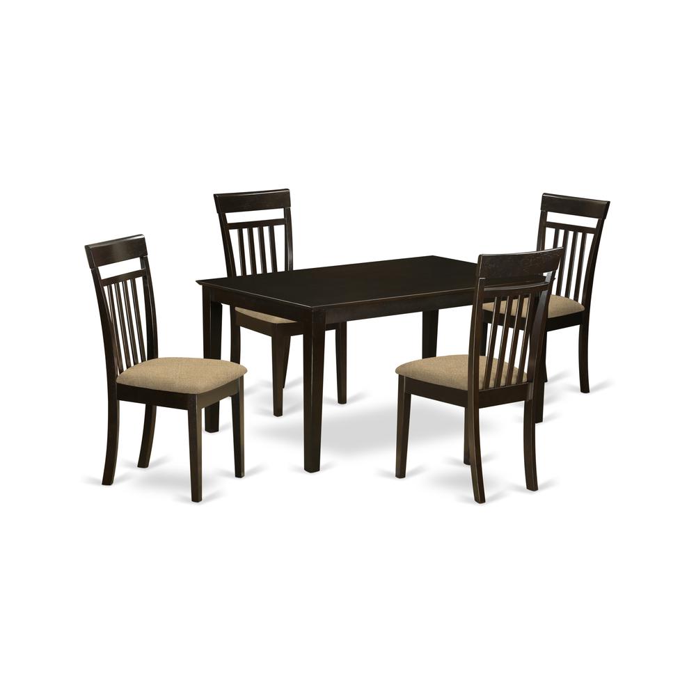 CAP5S-CAP-C 5 PC Formal Dining room set - Dining Table Top and 4 Dining Chairs. Picture 1