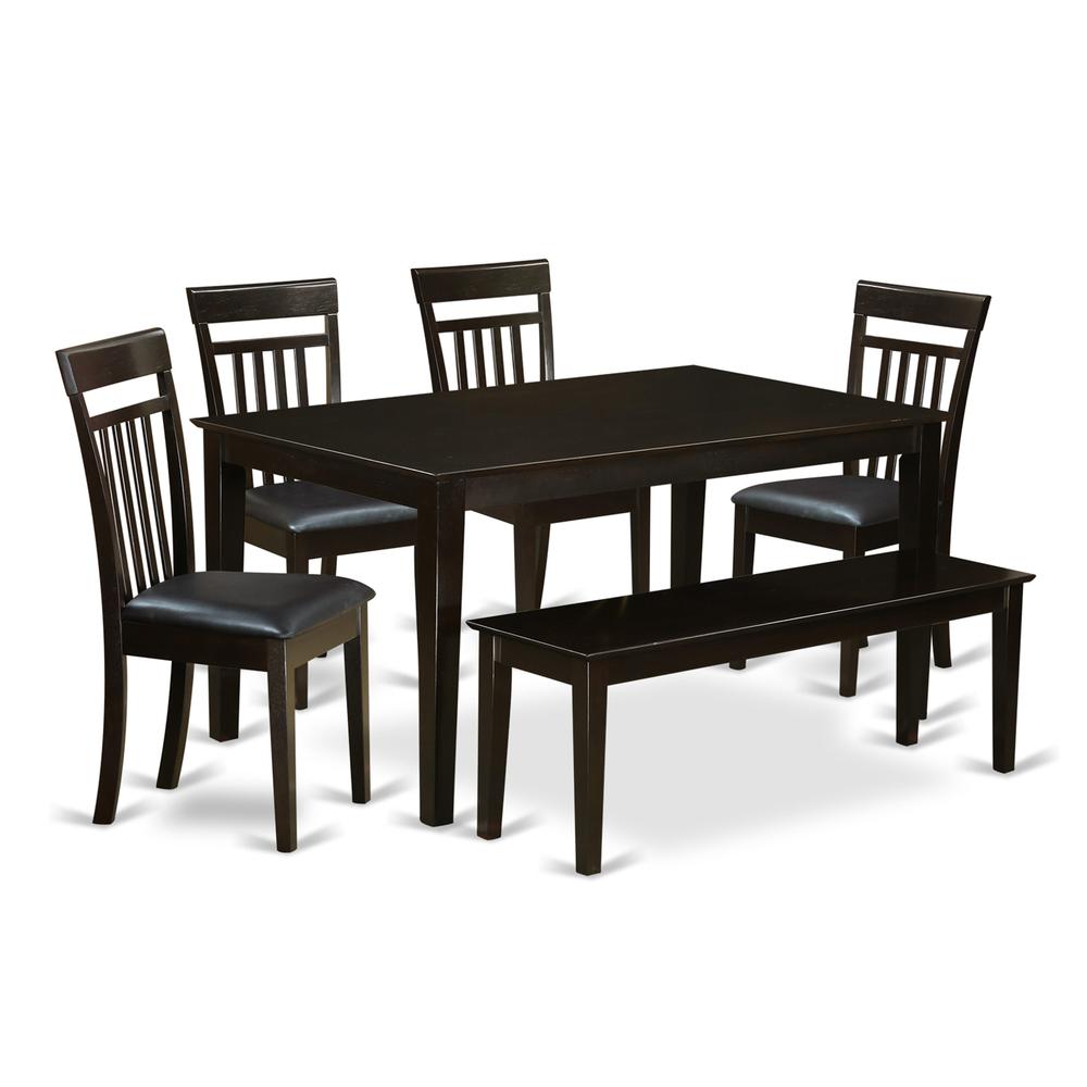 6  PC  Dining  room  set-Top  Kitchen  Table  and  4  Kitchen  Chairs  plus  1  Dining  bench. Picture 1