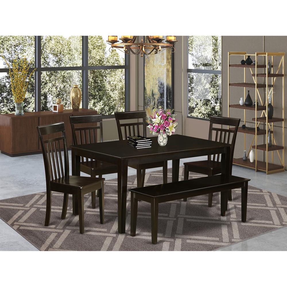6  PC  Kitchen  Table  with  bench  set-Kitchen  Table  and  4  Chairs  for  Kitchen  and  1  Bench. Picture 1