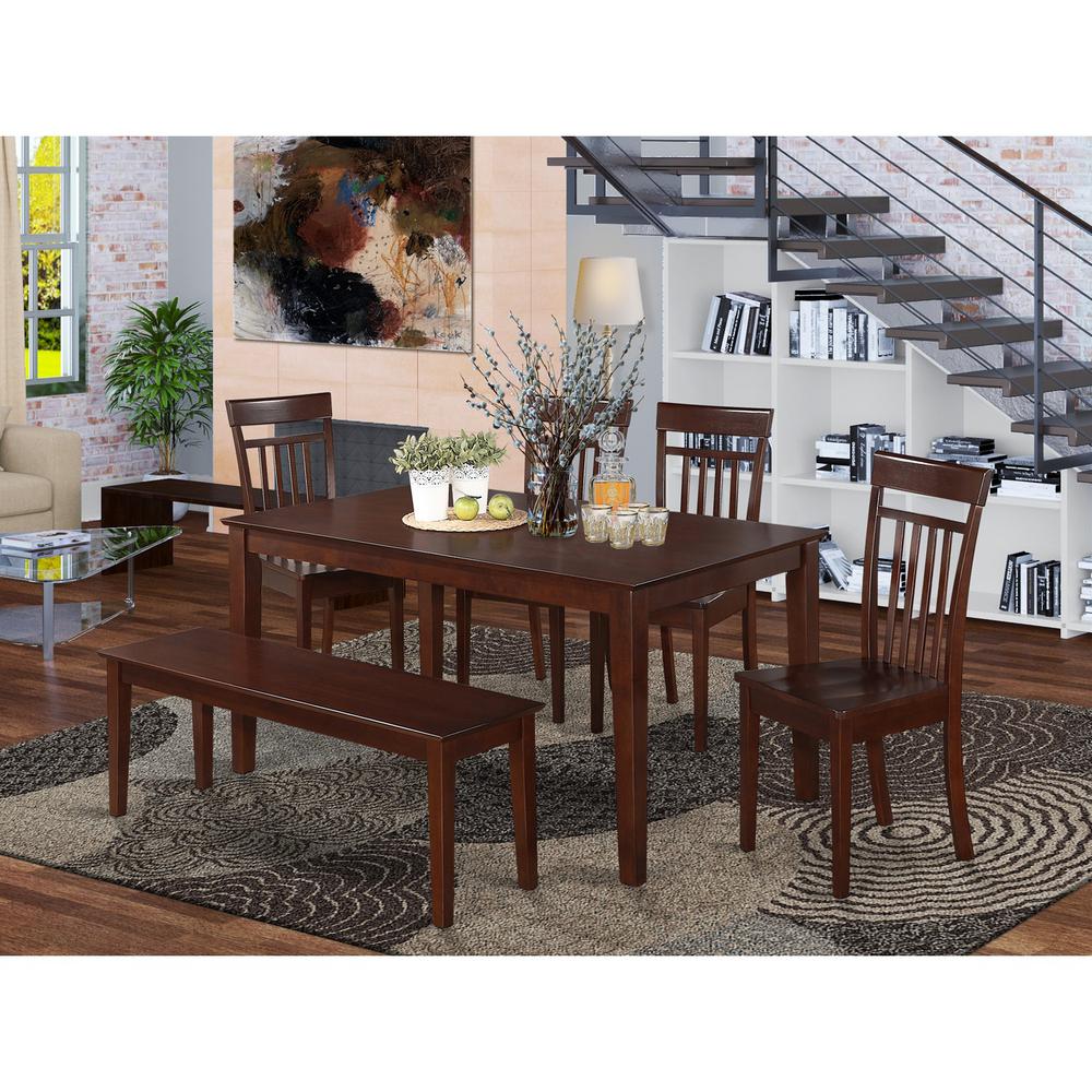 6  Pc  Kitchen  Table  with  bench  set  -  Table  and  4  Kitchen  Chairs  and  1  Bench. Picture 1