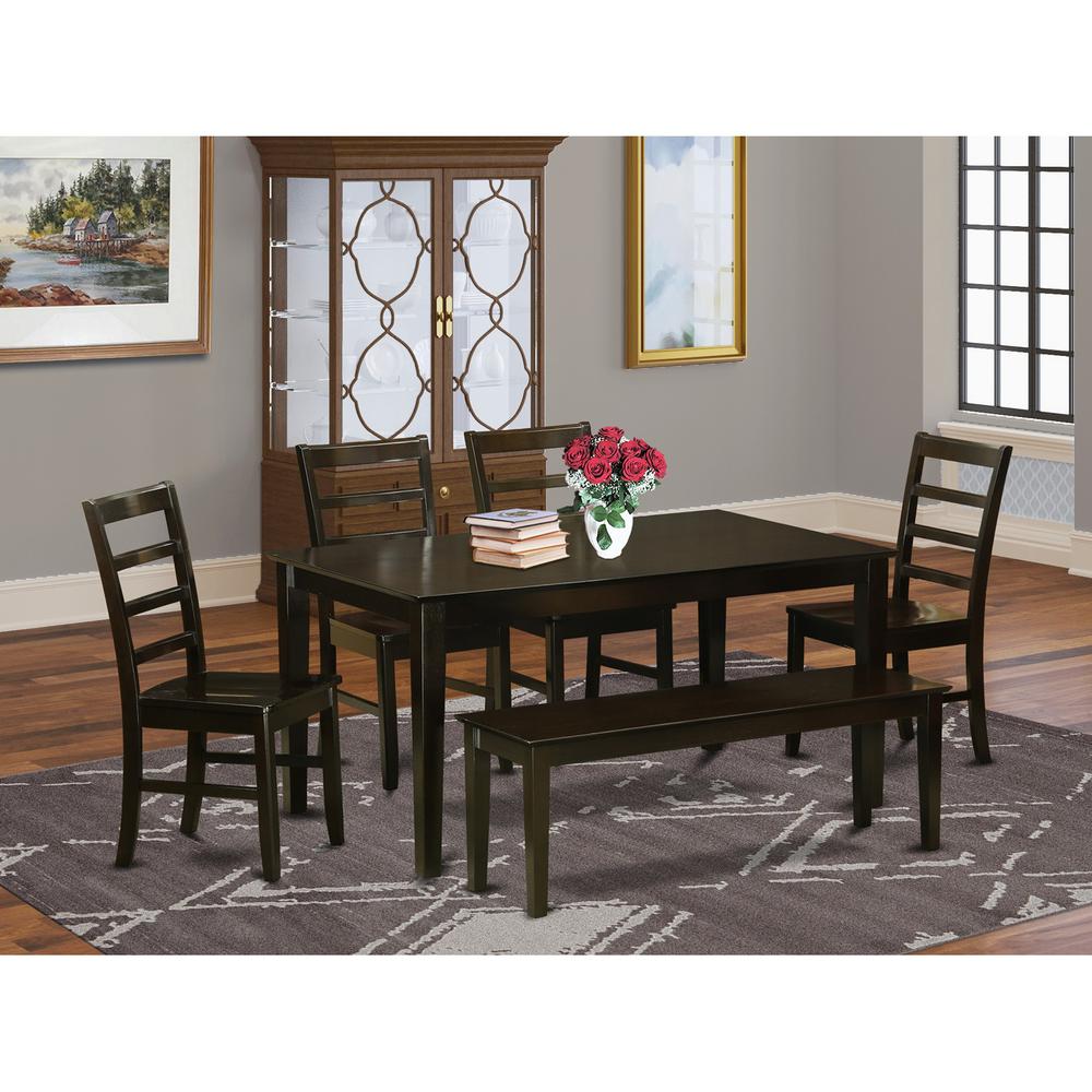 6  Pc  Dining  set  with  bench  set-Dining  Table  and  4  Dining  Chairs  and  Bench. Picture 1