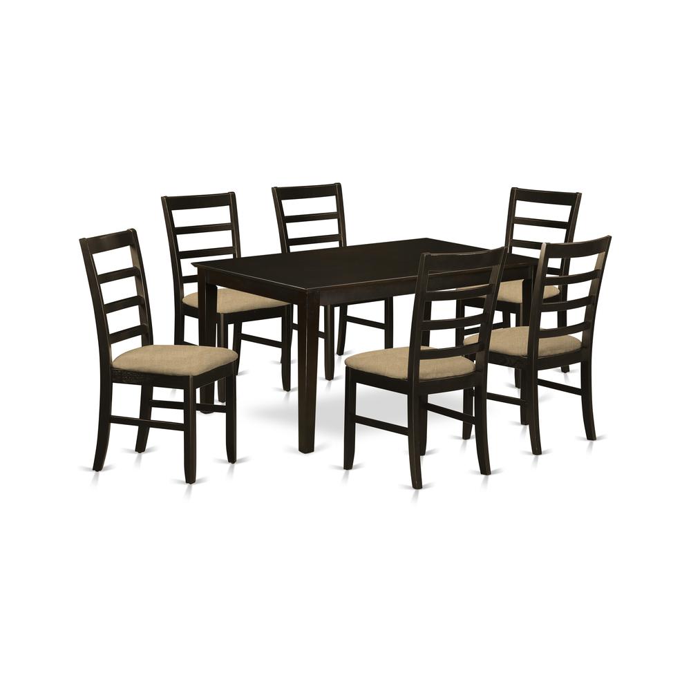 CAPF7-CAP-C 7 PC Dining room set for 6-Table and 6 Chairs for Dining room. Picture 1