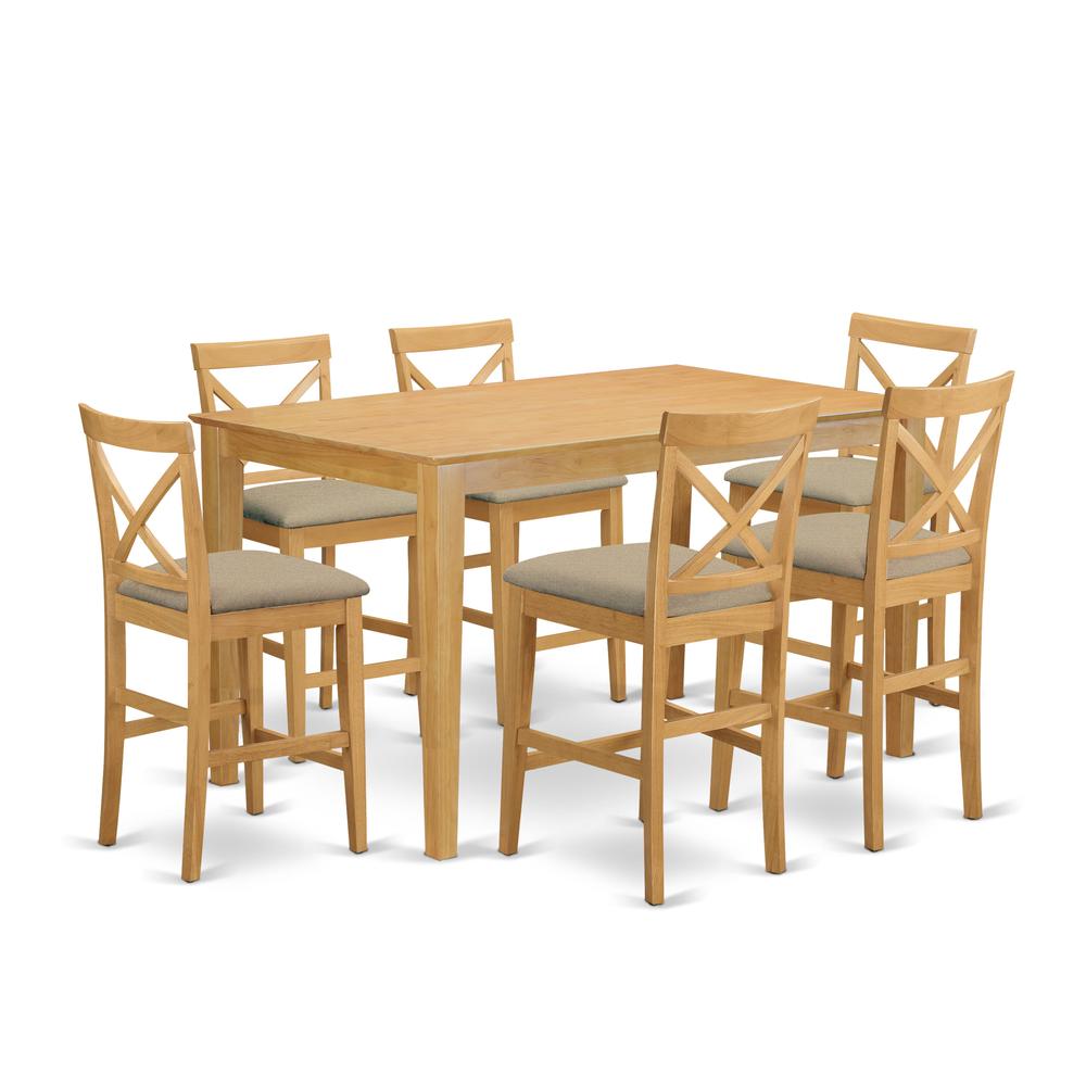 7 Piece Set Consist of a Rectangle Dinner Table. Picture 1