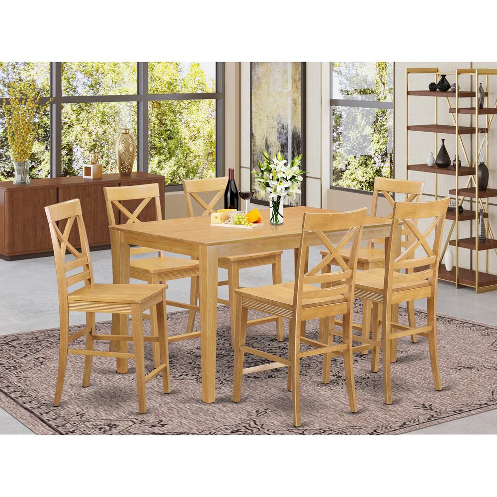 7  PC  counter  height  Table  and  chair  set  -  Table  and  6  high  Chairs.. Picture 1
