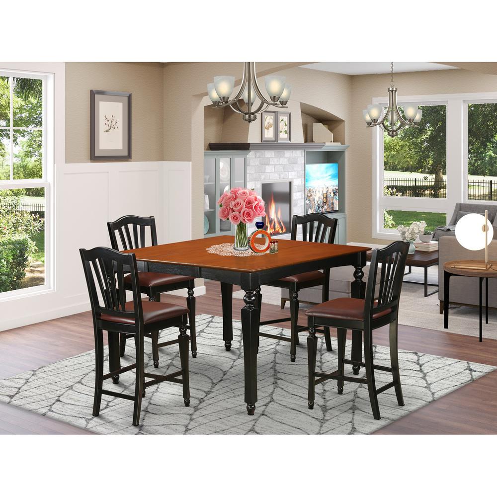 5  Pc  counter  height  Table  set-  Square  gathering  Table  and  4  counter  height  Chairs. Picture 1