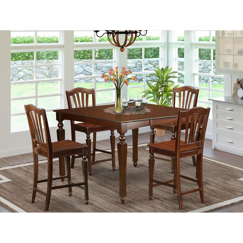 5  Pc  pub  height  set-Square  Counter  height  Table  and  4  Kitchen  counter  Chairs. Picture 1
