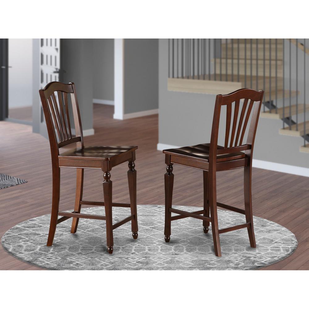 Chelsea  Stools  with  wood  seat,  24"  seat  height,  Set  of  2. Picture 1
