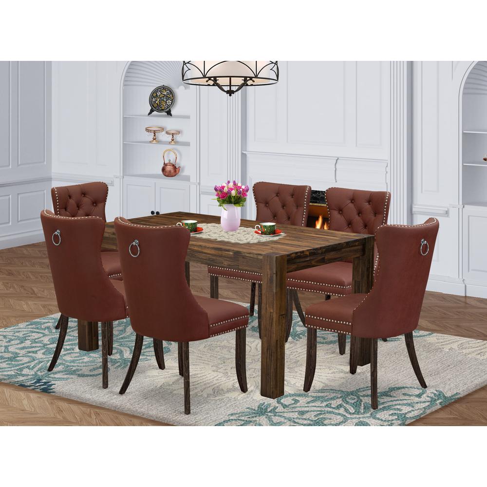 7 Piece Modern Dining Table Set. Picture 1