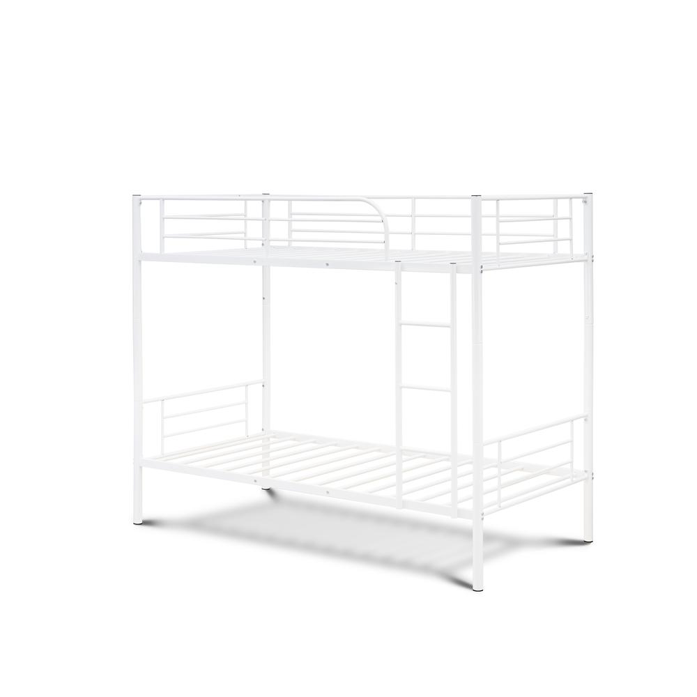 Twin Bunk Bed in powder coating white color. Picture 4