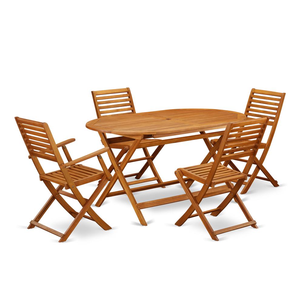 Wooden Patio Set Natural Oil, DIBS52CANA. Picture 1