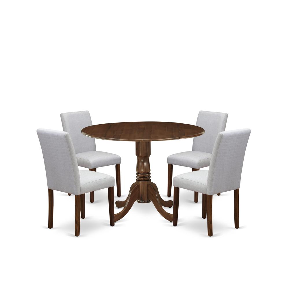 5 Pc Dining Set Contains a Round Dining Table and 4 Upholstered Chairs. Picture 6