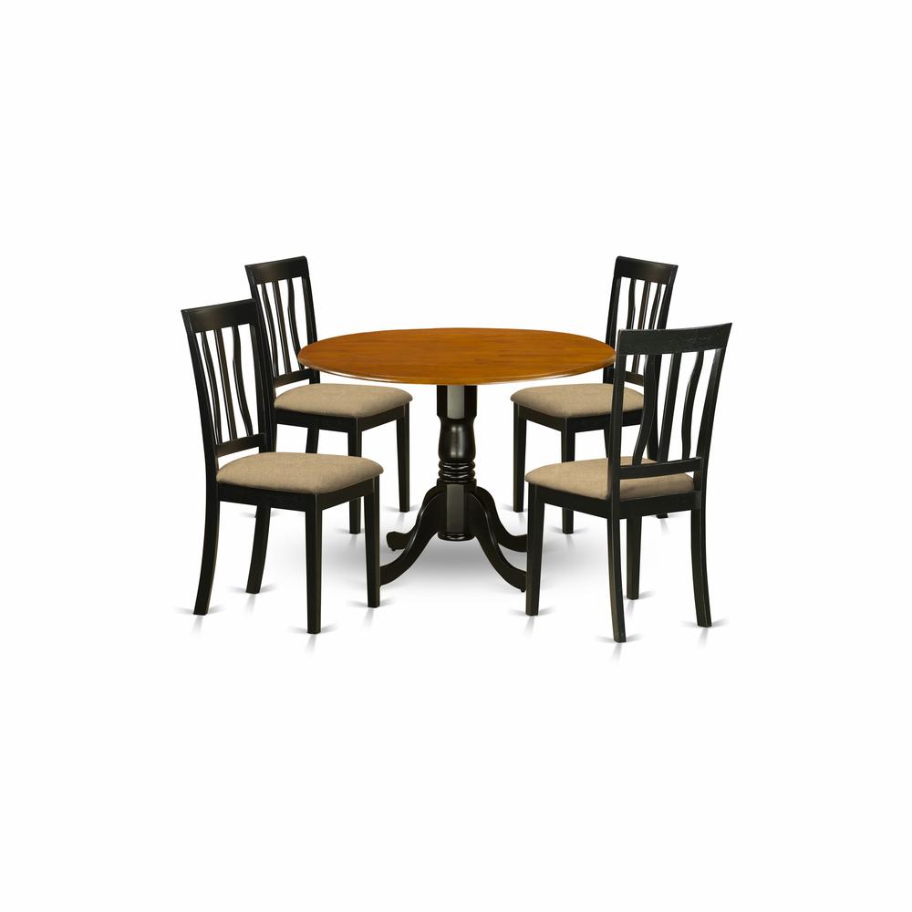 DLAN5-BCH-C Dining set - 5 Pcs with 4 Wooden Chairs. Picture 1