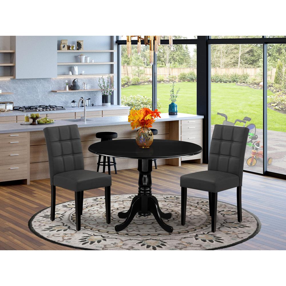 3 Piece Dining Table Set contain A Wood Table. Picture 1