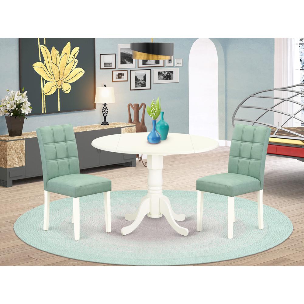3 Piece Modern Dining Set contain A Wood Dining Table. Picture 1