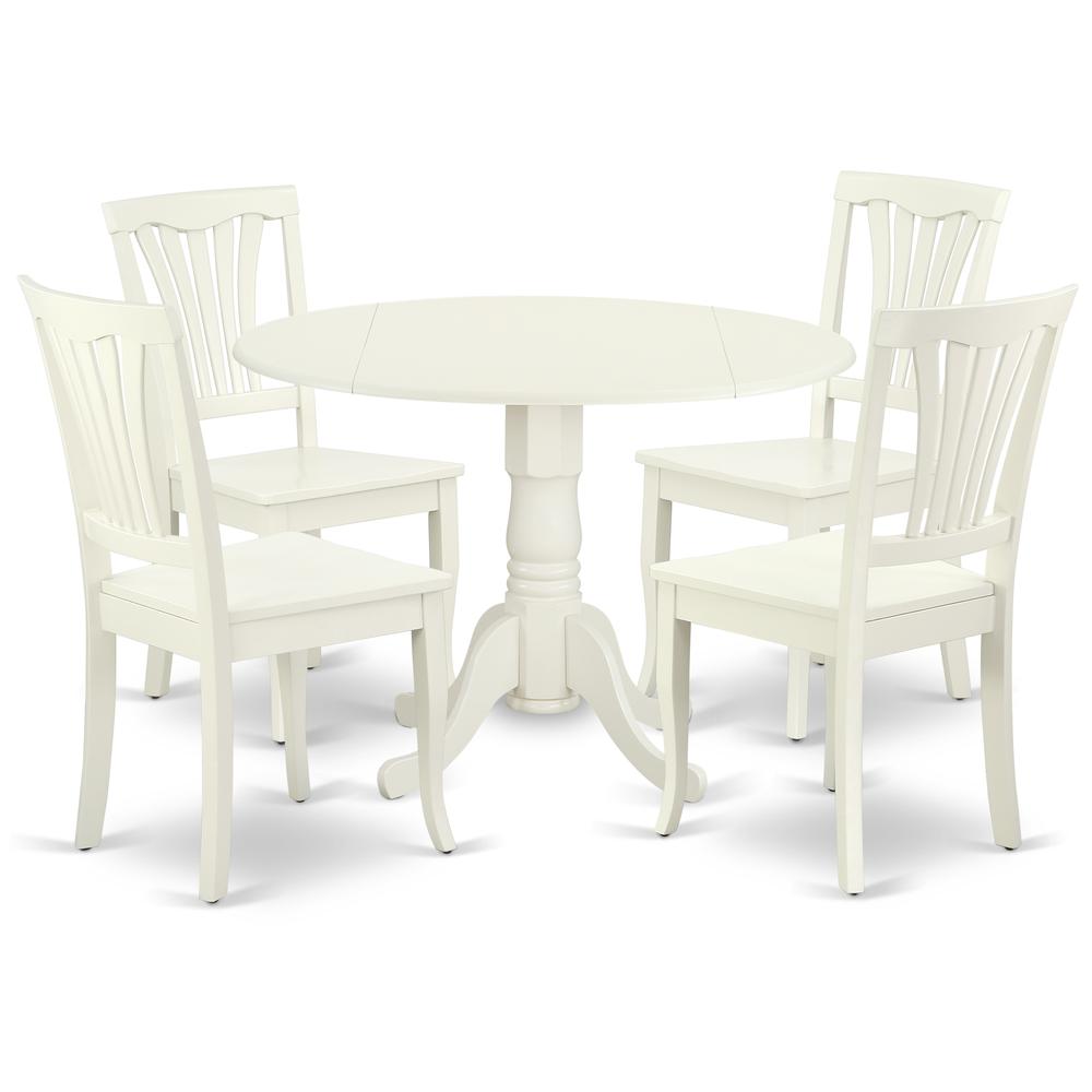 Dining Room Set Linen White, DLAV5-LWH-W. Picture 1