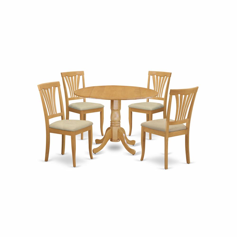 5  PC  Kitchen  nook  Dining  set-round  Kitchen  Table  and  4  Kitchen  Chairs. Picture 1