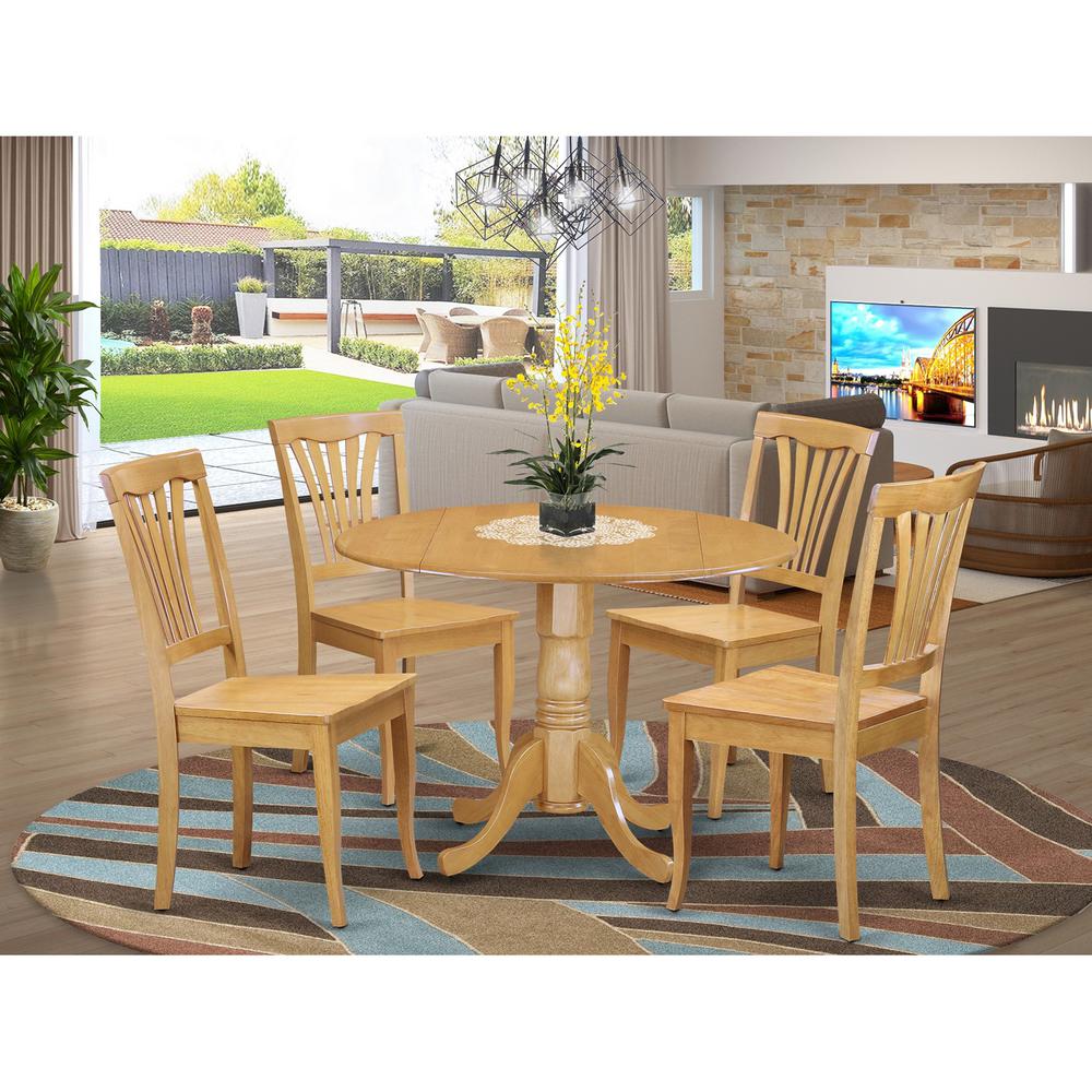 5  PC  Kitchen  Table  set-drop  leaf  Table  and  4  dinette  Chairs. Picture 1
