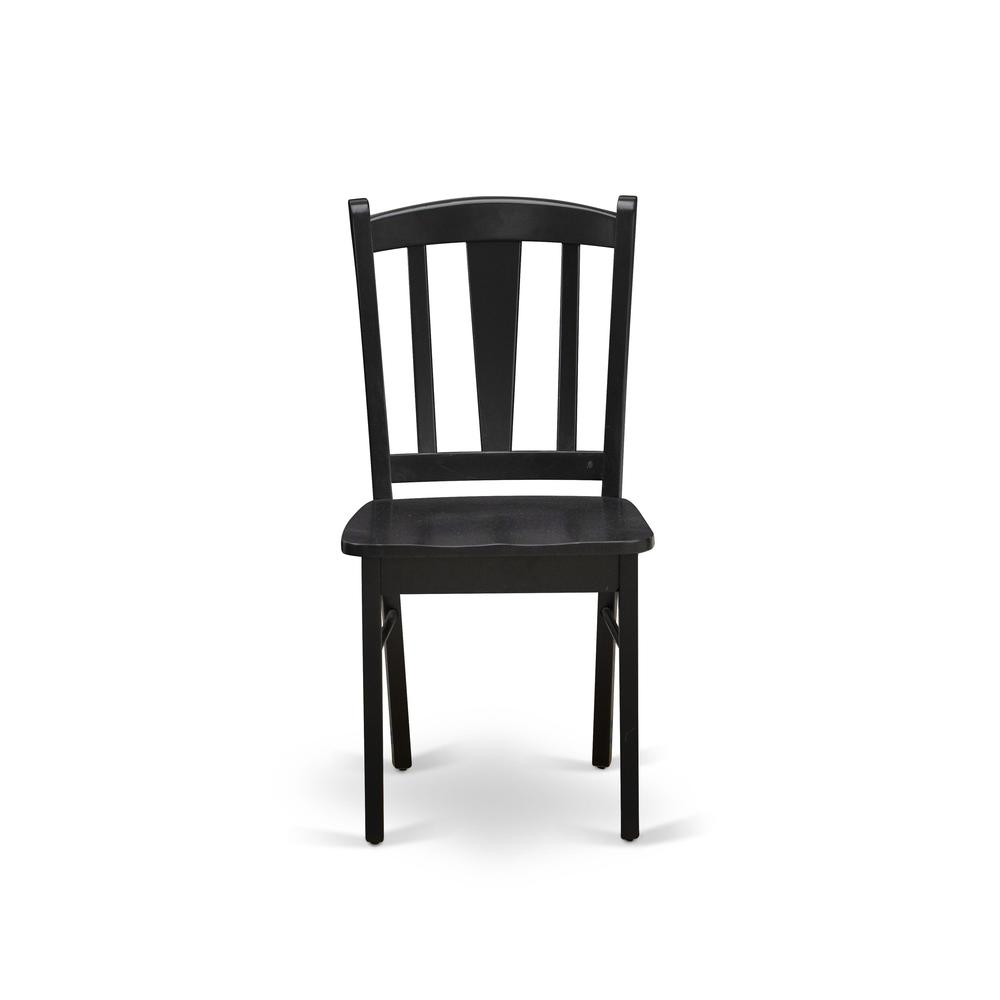 East West DLC-BLK-W Dublin Chair with Wood Seat in Black Finish - Set of 2. Picture 2