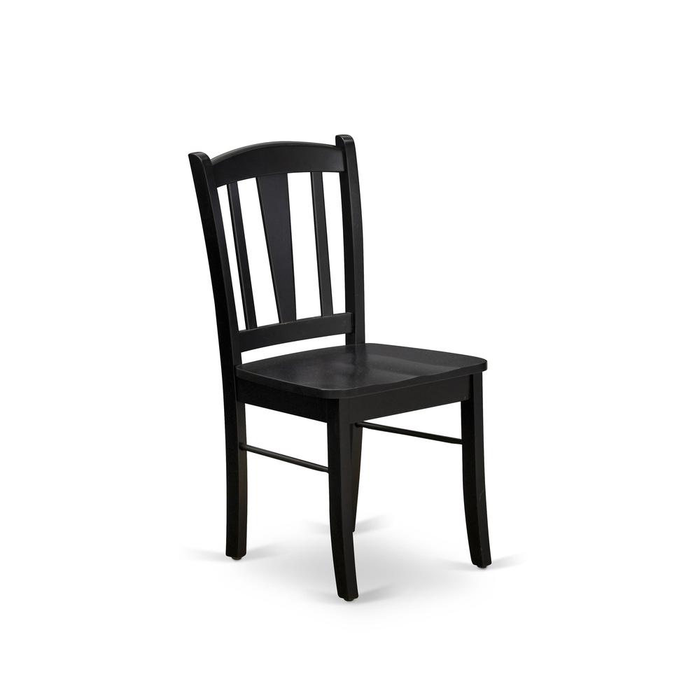 East West DLC-BLK-W Dublin Chair with Wood Seat in Black Finish - Set of 2. Picture 3