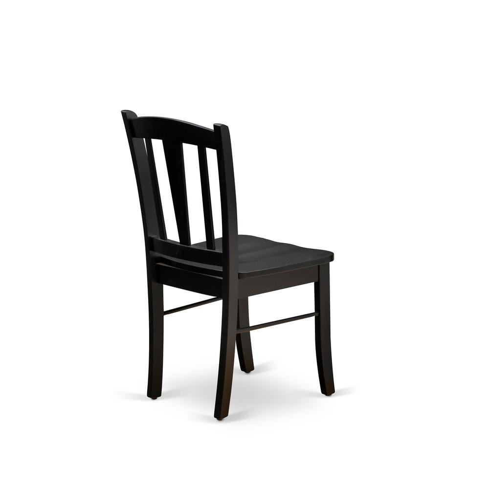 East West DLC-BLK-W Dublin Chair with Wood Seat in Black Finish - Set of 2. Picture 4