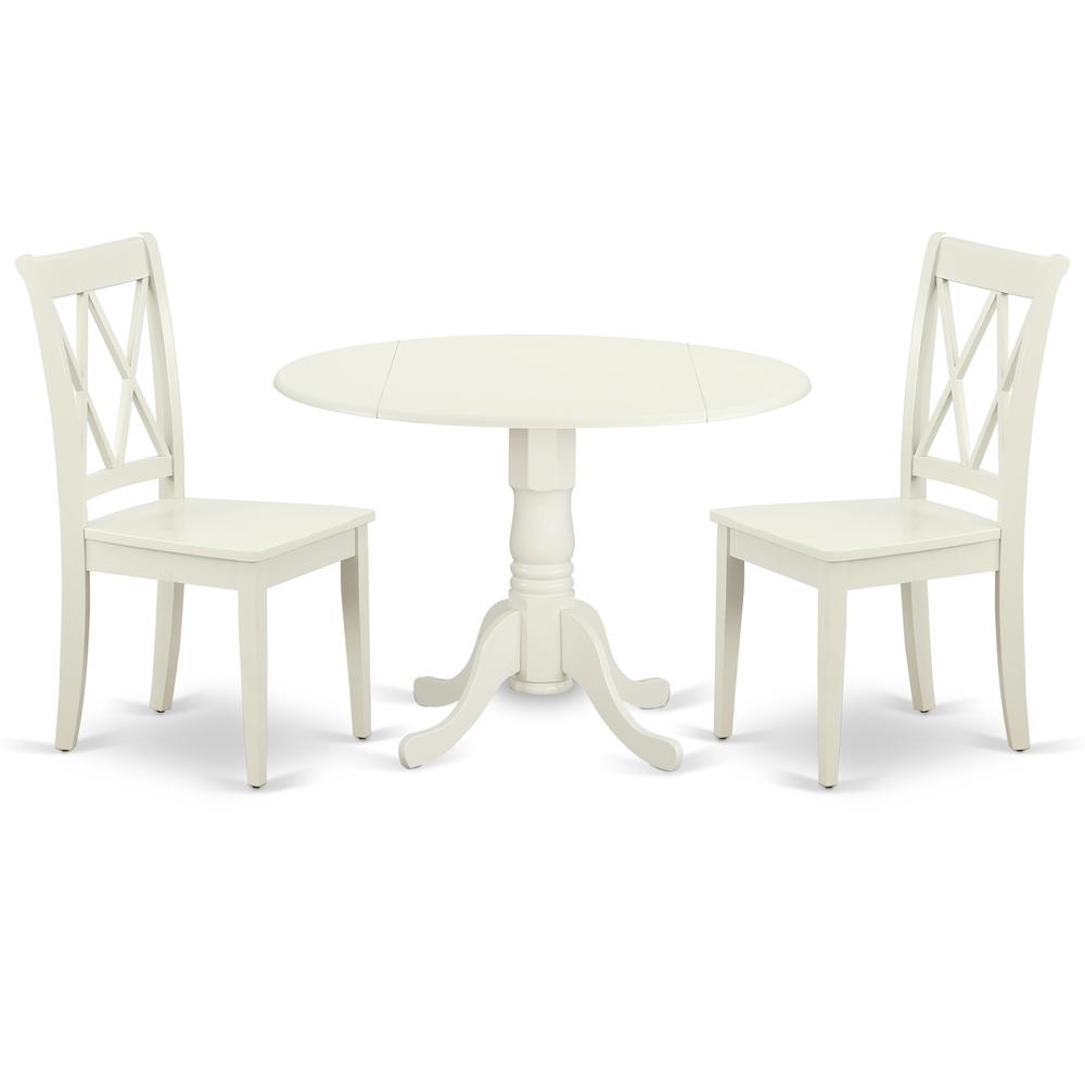 Dining Room Set Linen White, DLCL3-LWH-W. Picture 1